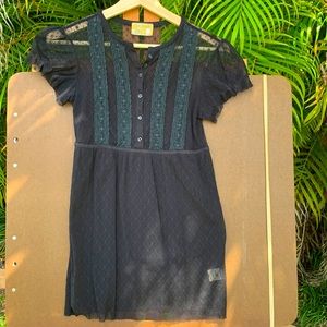 Free People black sheer short sleeve top